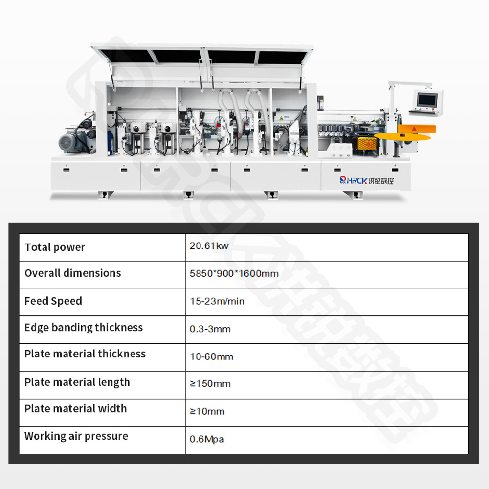 Automatic double-slotted edge banding machine through feed