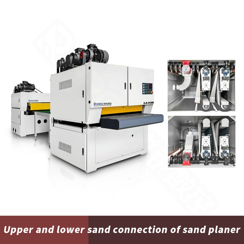 carpentry cabinet door automatic feeder wood drum planer wide belt sander log grind sanding woodworking machine with double head