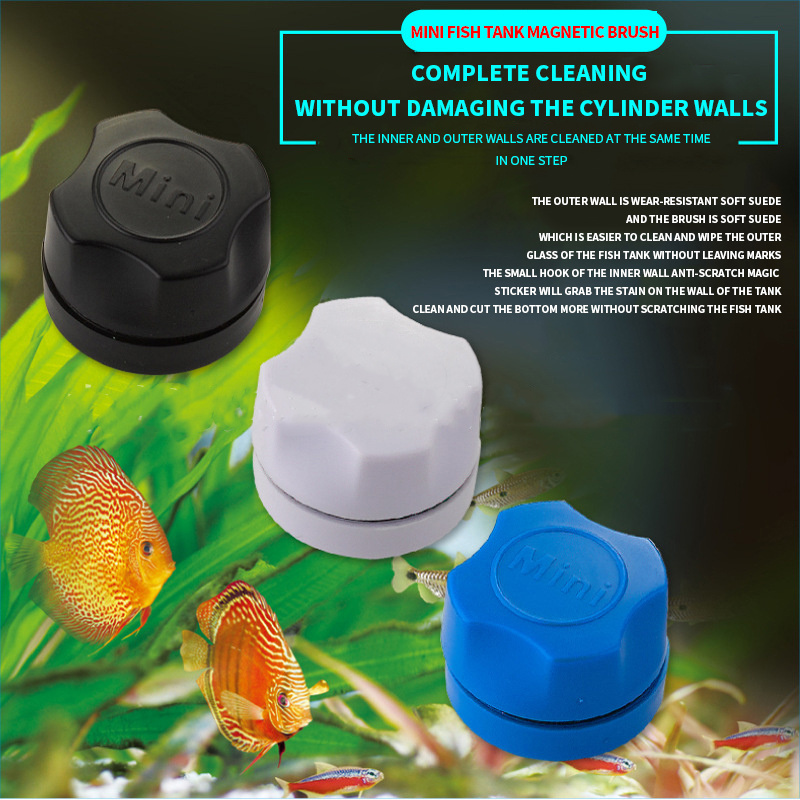 Mini Fish Tank Glass Cleaner Scraper Aquarium Floating Magnetic Brush Aquarium Cleaning Tool