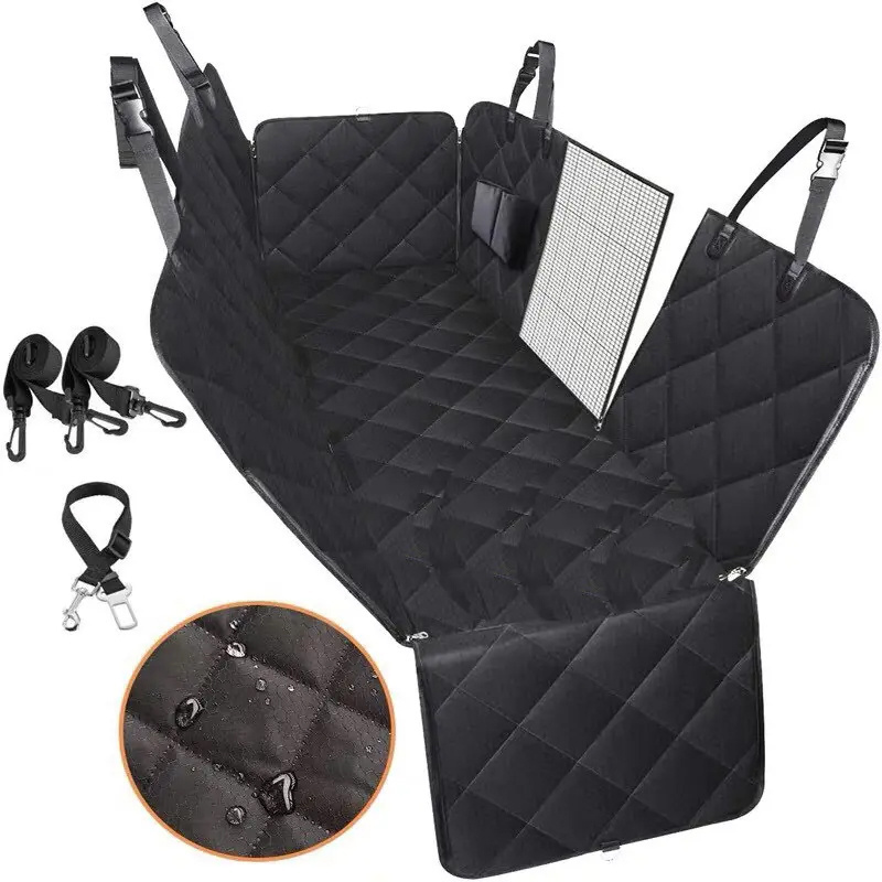 Pet Waterproof Water Resistant Extra Durable Zipper Hammock Dog Car Seat Cover for Back Seat with Window Pet Car Seat Cover