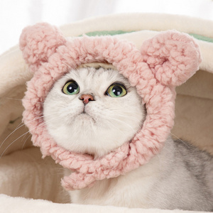 Cute Bear Pet Cat Hat Dress Up Pet Headwear Kitten Puppy Headgear Warm Hat for Cat Pet Product Cat Accessories