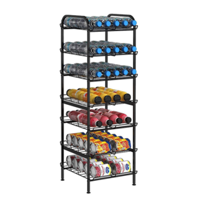 Water Bottle Organizer ,7 Tier Free Standing Metal Bottle Rack Holder, Stand Shelf for Kitchen Pantry Food Storage