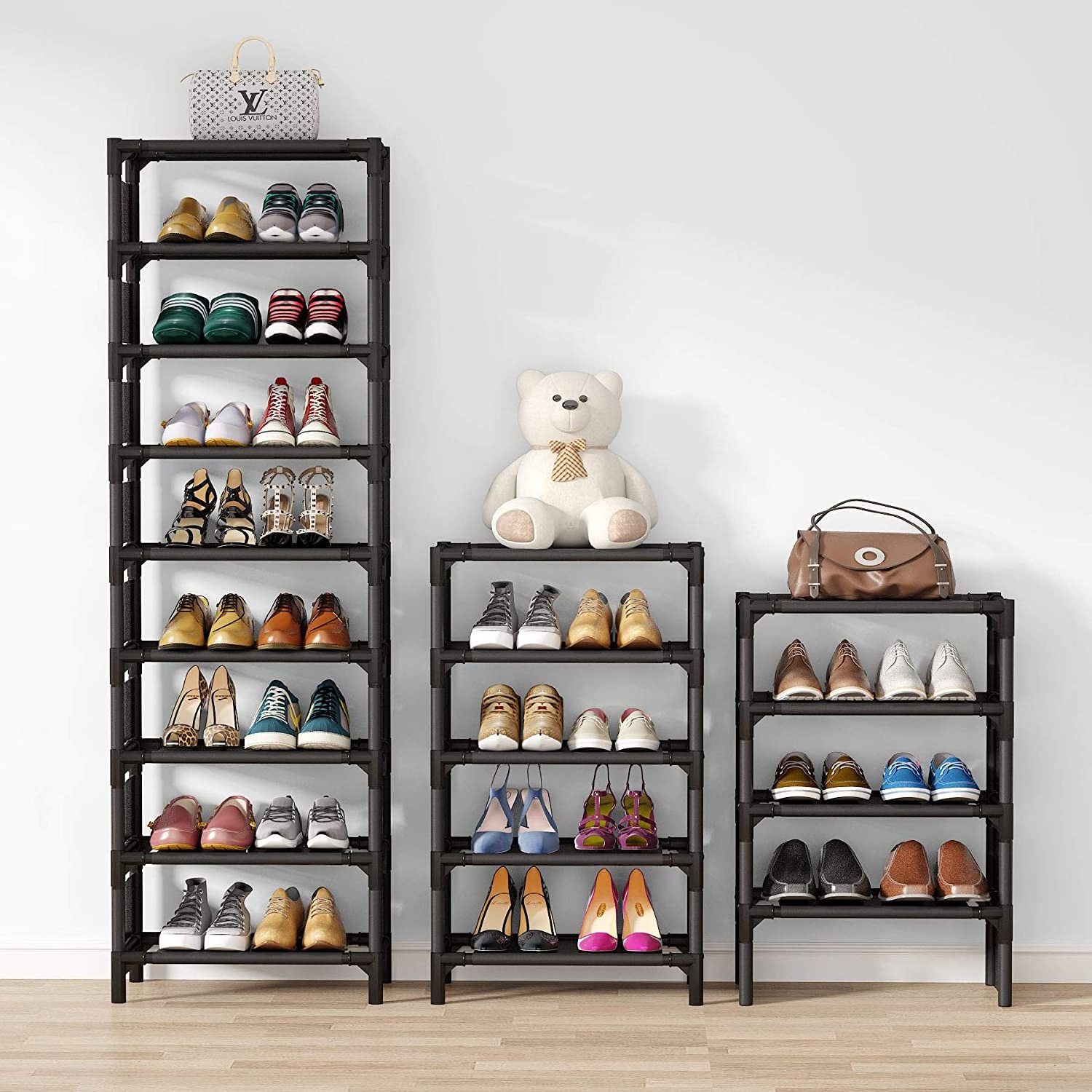 Vertical Shoe Rack  9 Tiers Narrow Shoe Shelf