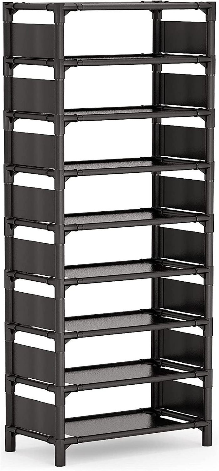 Vertical Shoe Rack  9 Tiers Narrow Shoe Shelf