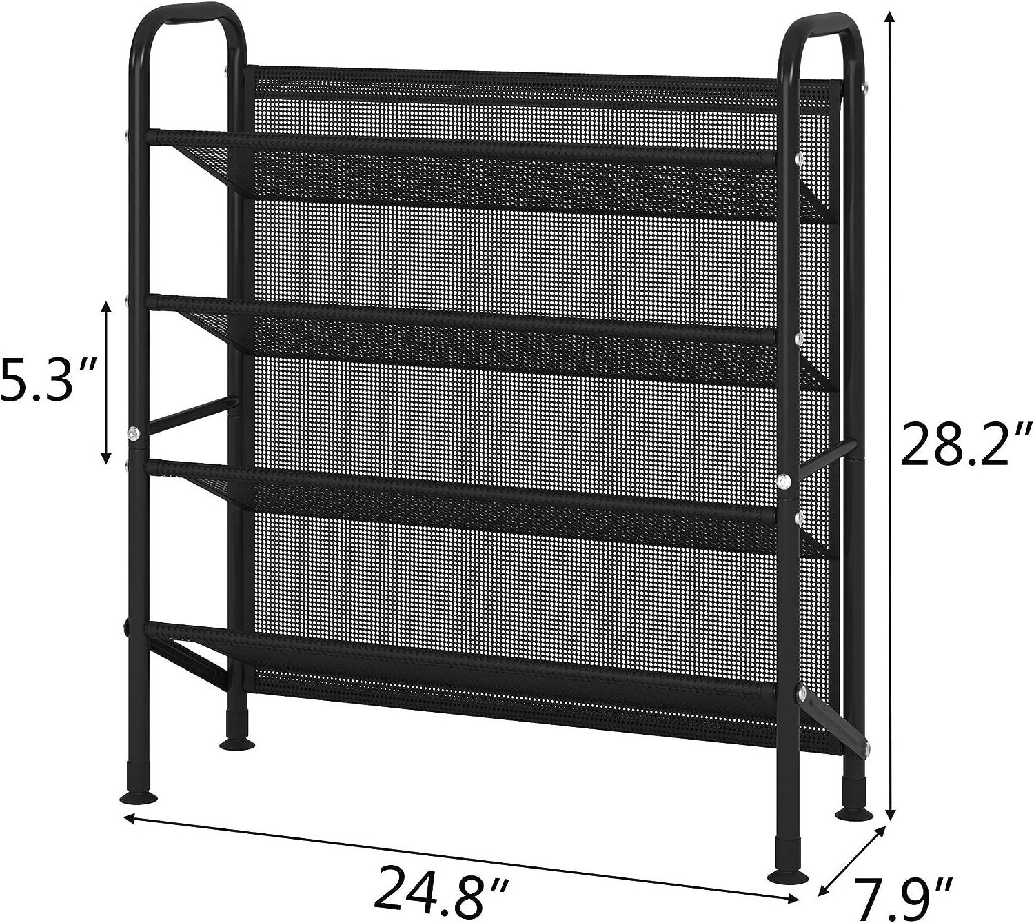 Tier Shoe rack for closet Mesh fabric narrow Metal shoe racks, Space saving Small Shoe Storage Organizer Shelf