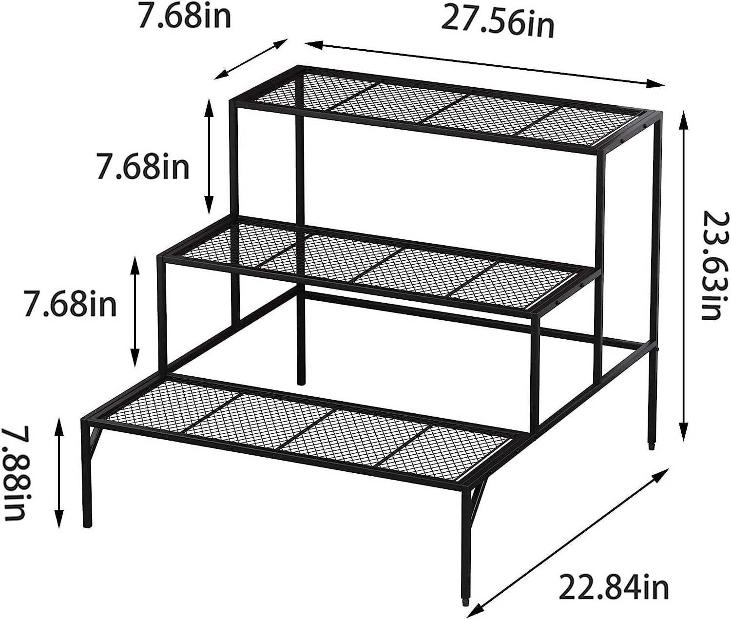 3 Tier Metal Tall Plant Stands Multiple Planter Organizer Shelves Flower Pot Display Rack With Indoor Outdoor