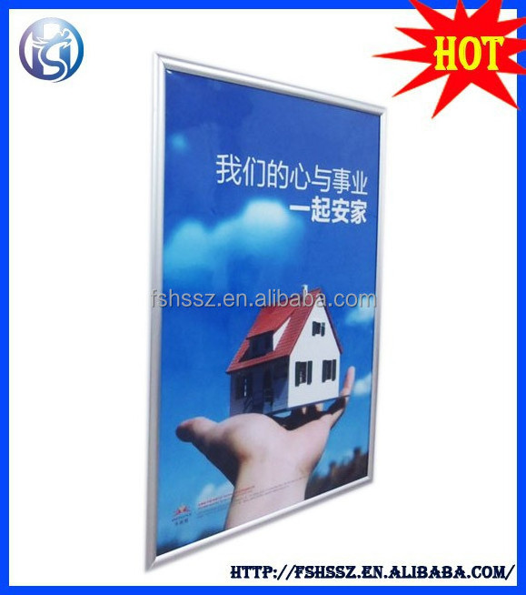 Elevator aluminum snap frame, wall mounted aluminum poster frame HS-K20