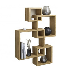 4 Cube Adjustable  Intersecting Shelves Wall Mounted Wooden  Home Storage Rack