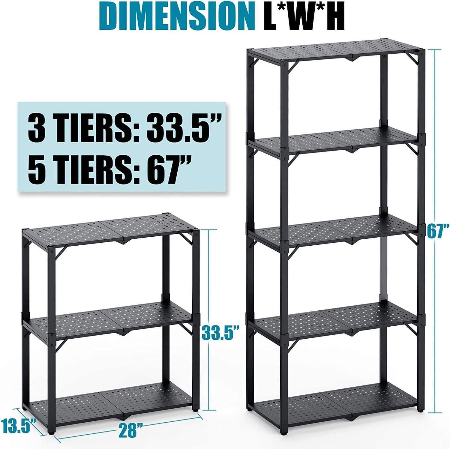 3-Tier Storage Rack Kitchen Garage Shelves Heavy Duty Metal Shelving with Wheels Utility Chromed Shelf Unit Wire Rack