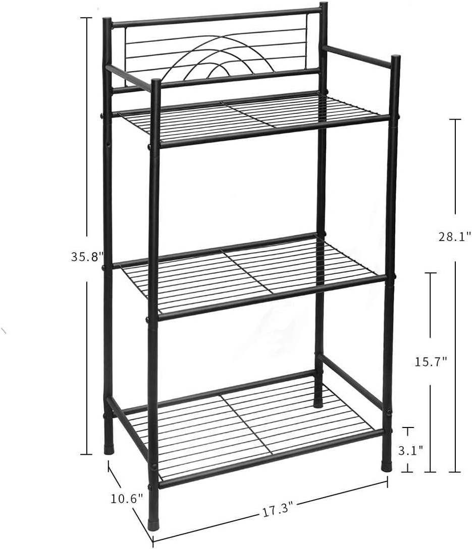 3-Tier Free Standing Wire Rack Durable Metal Shelving Storage Unit for Bathroom Laundry Kitchen Office