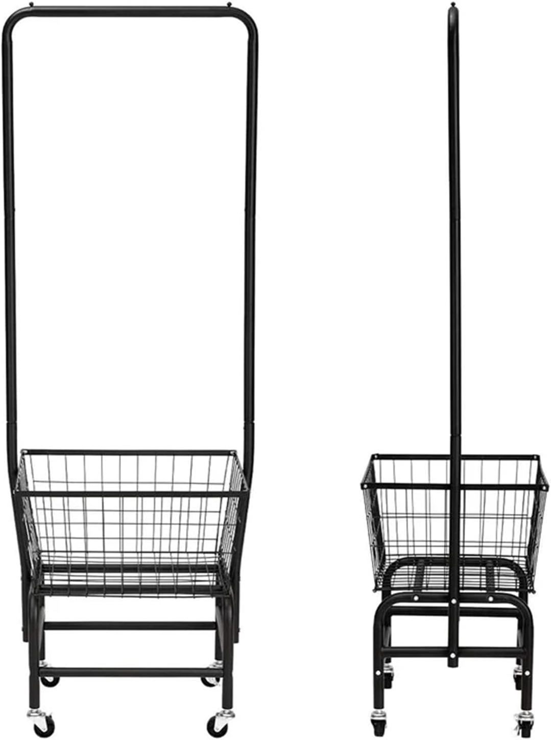 Laundry Cart With Hanging Rack, Laundry Butler Cart Rolling Laundry Rack Small Garment Rack