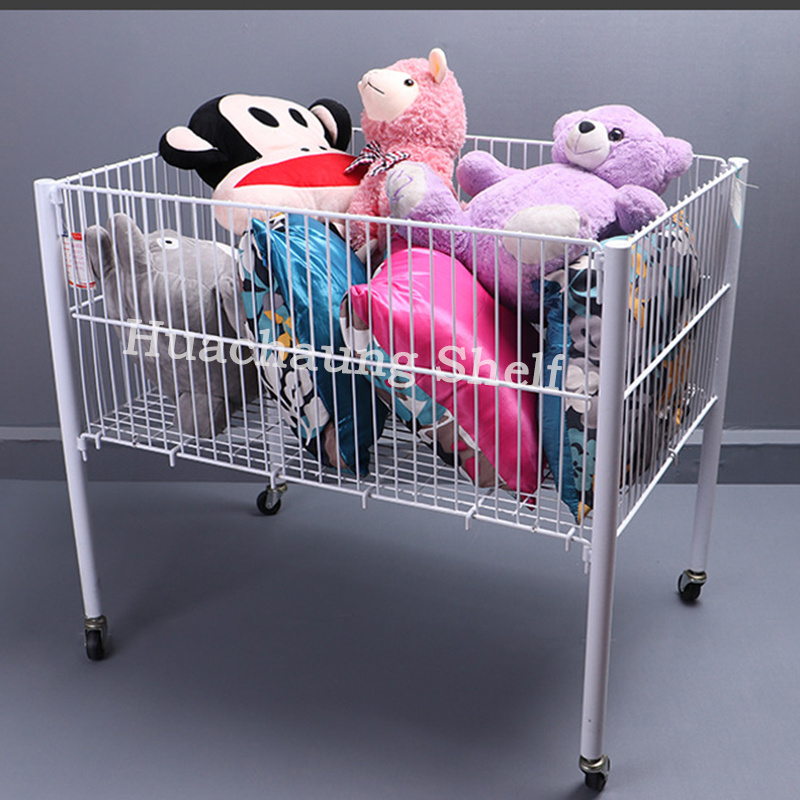 Made in China foldable metal clothes storage basket supermarket iron toy wire mesh promotion basket rack shoes display rack