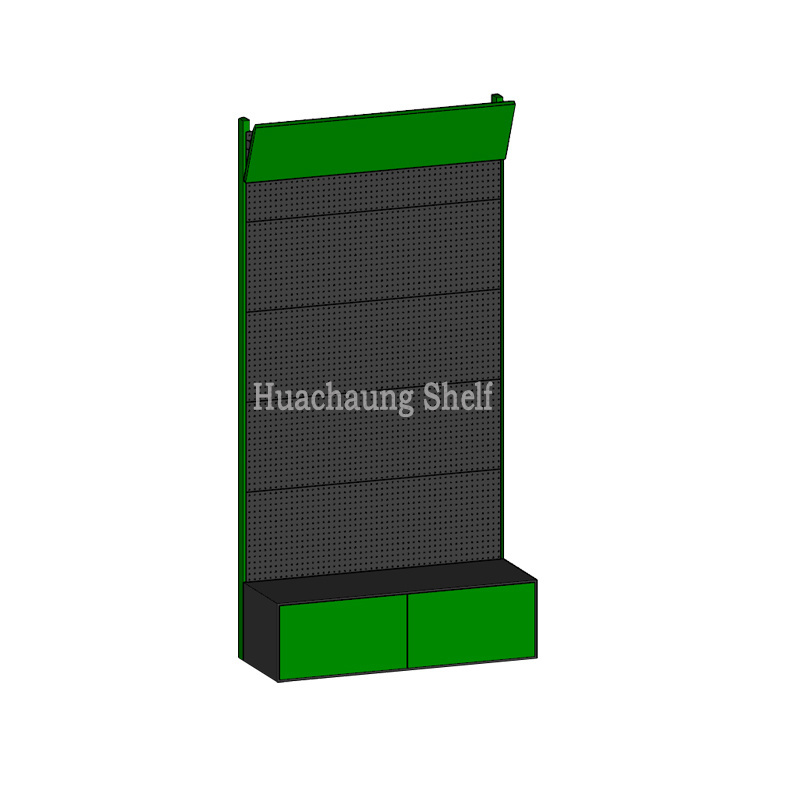 High quality hardware tools display stand metal pegboard display rack customized garage power tools accessories promotion shelf