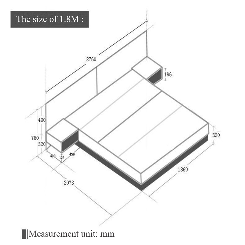 Save Space Bedroom Multifunction Storage Wooden Full Size Designs Box Wood Furniture Simple Light Modern Frame Led House Bed