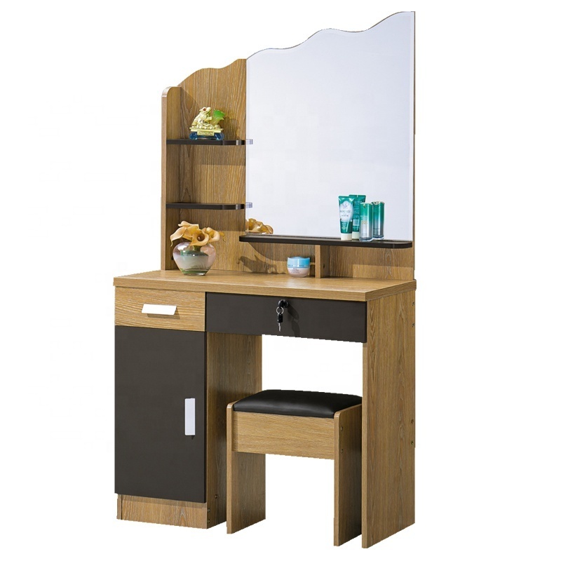 Bedroom Chest Drawers Modern Wood  Vanity Dresser With Mirror