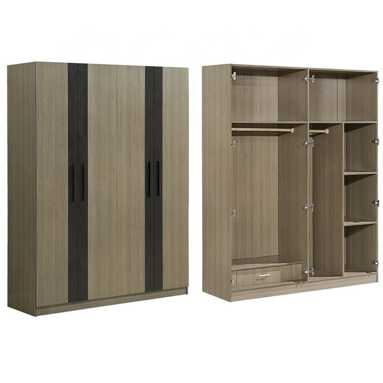 3 Door Small Dormitory Room Wardrobe Designs Bedroom Walnut Wardrobe