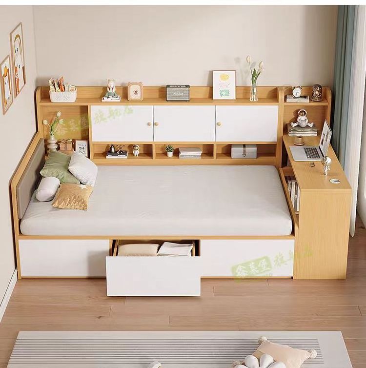 Tatami Modern Single Furniture Children Kids House Cheap Box Design Bedroom Wooden Combination Storage Bed