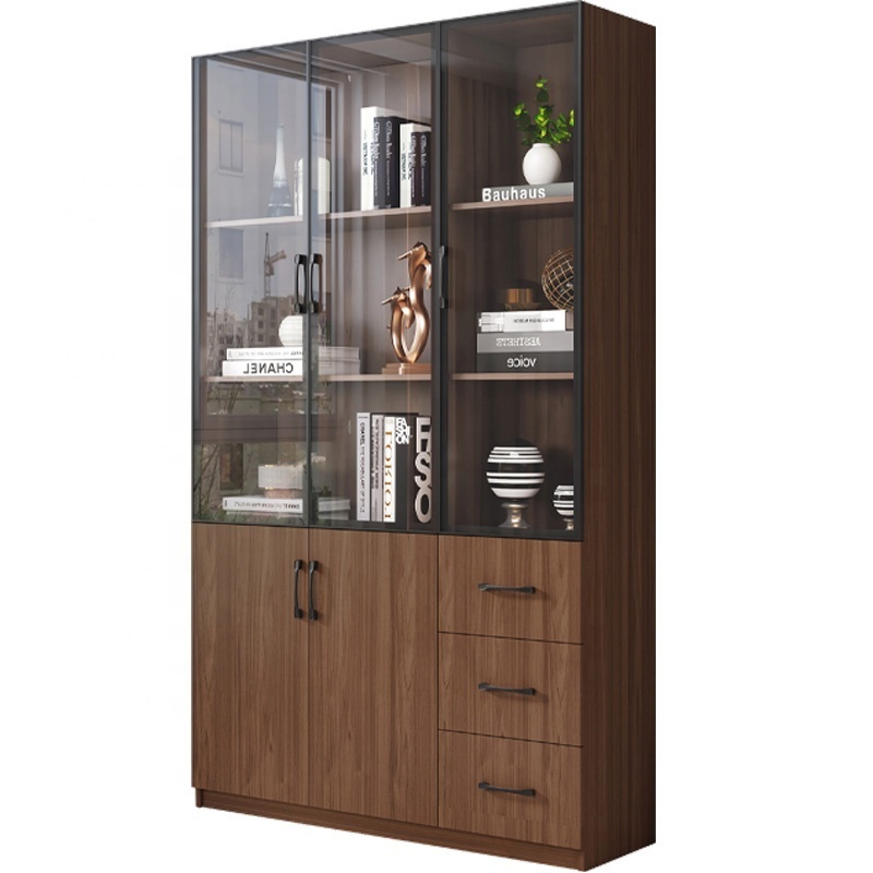 Living Room Moder High Quality Cabinet Reading Bookcase Office Children Corner Glass Modern Book Shelf Wooden With Doors