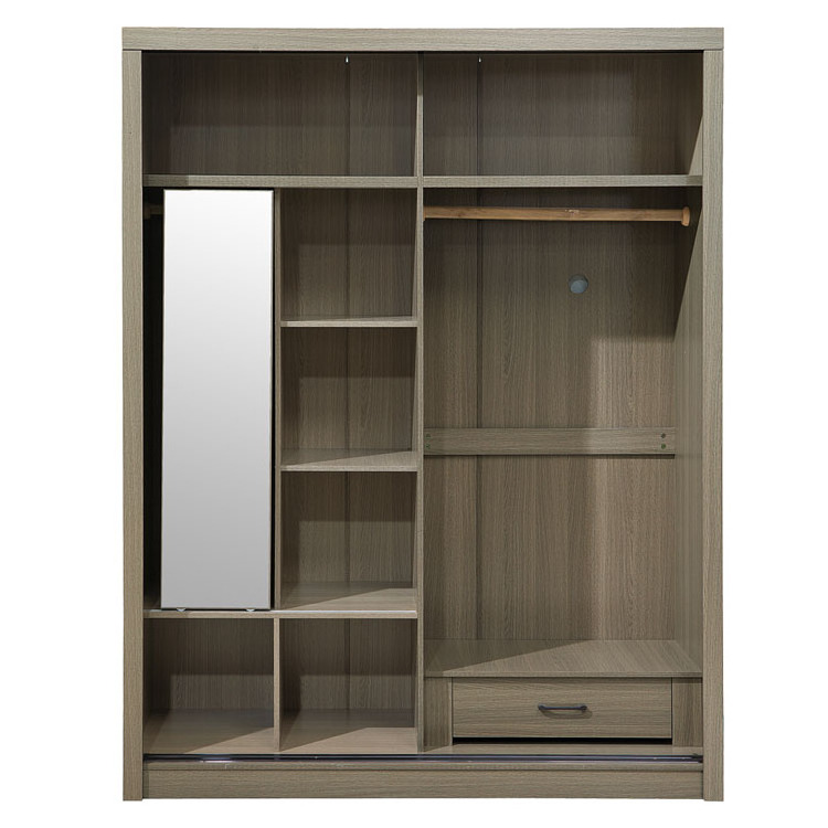 Wardrobe Closet Clothes Cabinet With Mirror Wooden Wardrobe