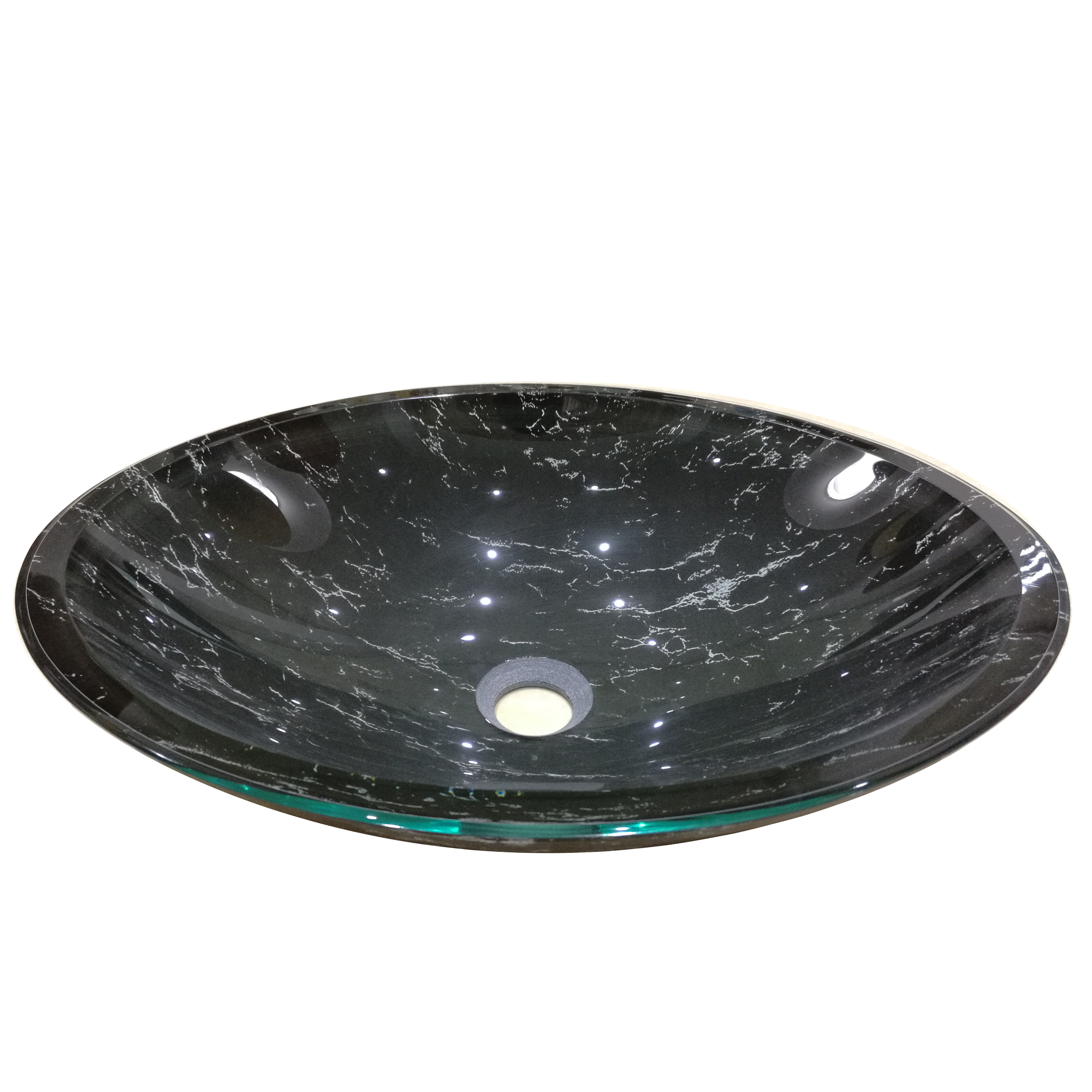 Morden design black natural marble bathroom basin sinks