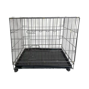 HC-D3375-AVeterinary Stackable Silver Dog Crate Stainless Steel Dog Crate Puppy Crate with Try Large