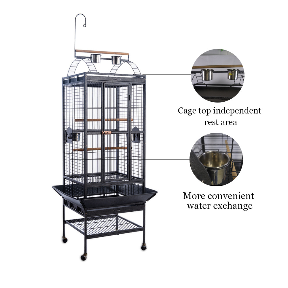 With Detachable Rolling Stand for Parrots Love Birds Finch Canary Game Open Medium Small Bird Cage Animal Button