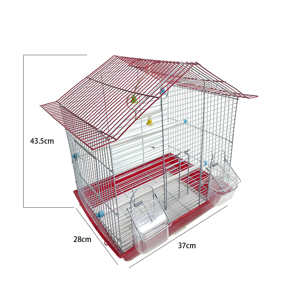 HC-A3112-A2022 big size flight heart shaped powder coated black metal carry breeding cages large wire pet parrot bird cage