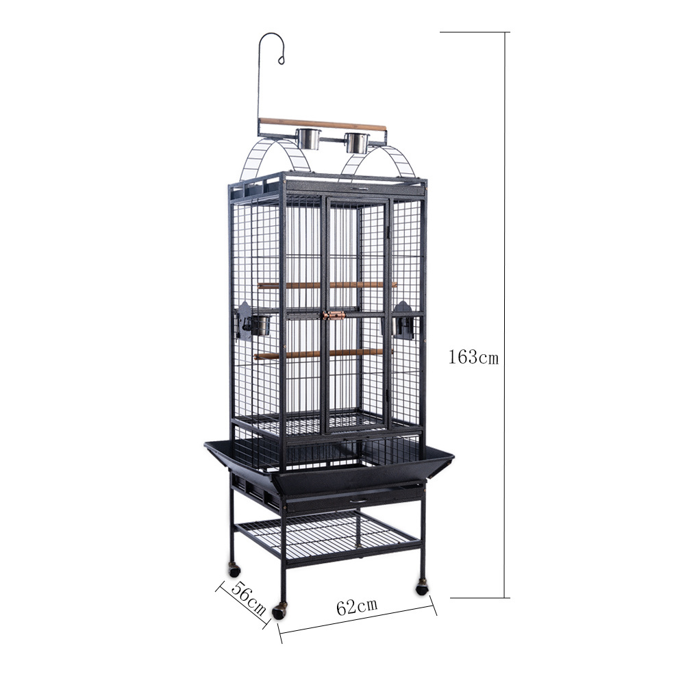 With Detachable Rolling Stand for Parrots Love Birds Finch Canary Game Open Medium Small Bird Cage Animal Button