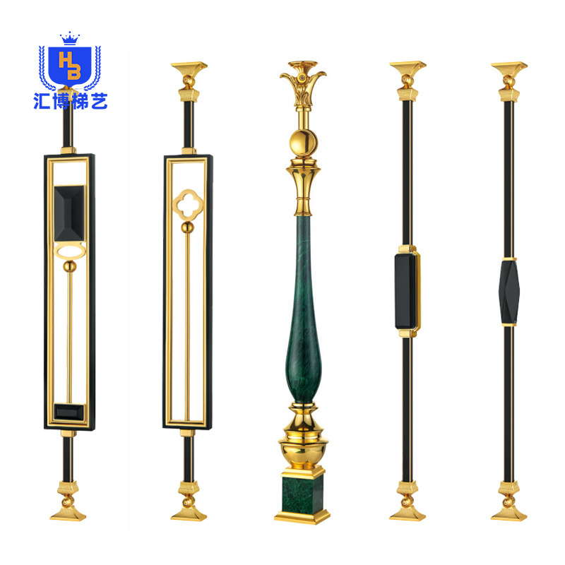 Hot Sale Golden Classical Design Aluminum Baluster For Staircase Railing For Indoor Decorative