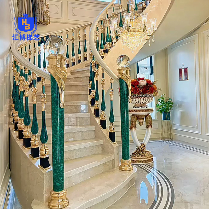 Hot Sale Golden Classical Design Aluminum Baluster For Staircase Railing For Indoor Decorative