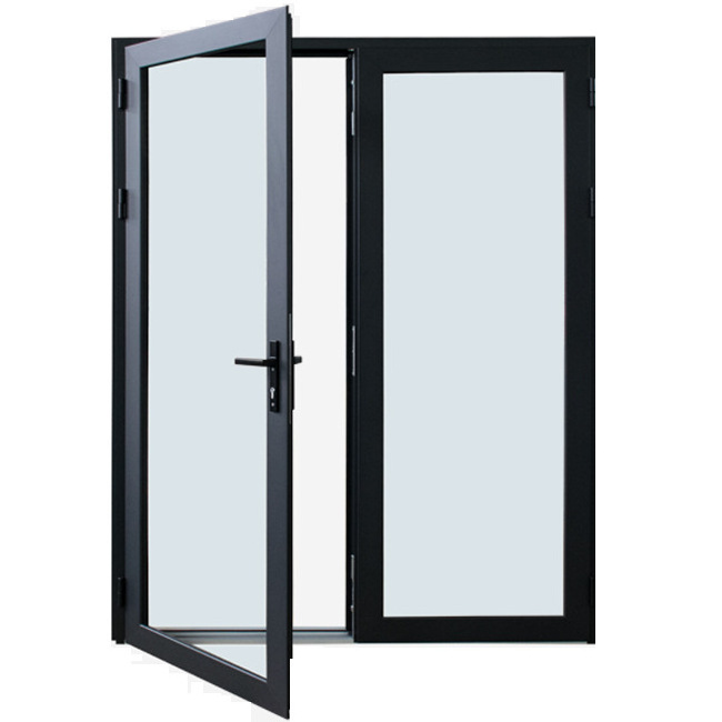 Wholesale security Aluminum Double Glazed French Doors Interior Double Swing Casement Door