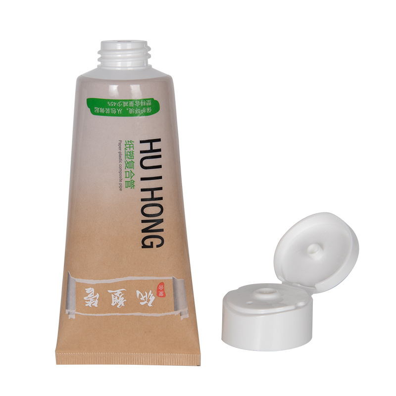 Plastic Body Lotion Hand Cream Cosmetic Soft Tube Biodegradable Squeeze Tubes Packaging Recyclable 50% Paper Customized Hh-lc079