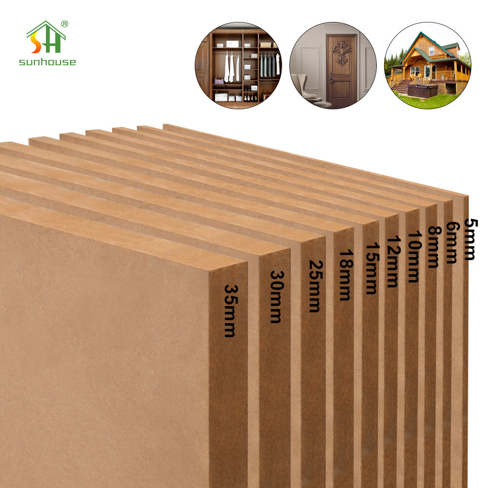 18mm Plain MDF Raw Wood FiberBoards Wood  standard Laminated MDF Board 1220*2440Mm