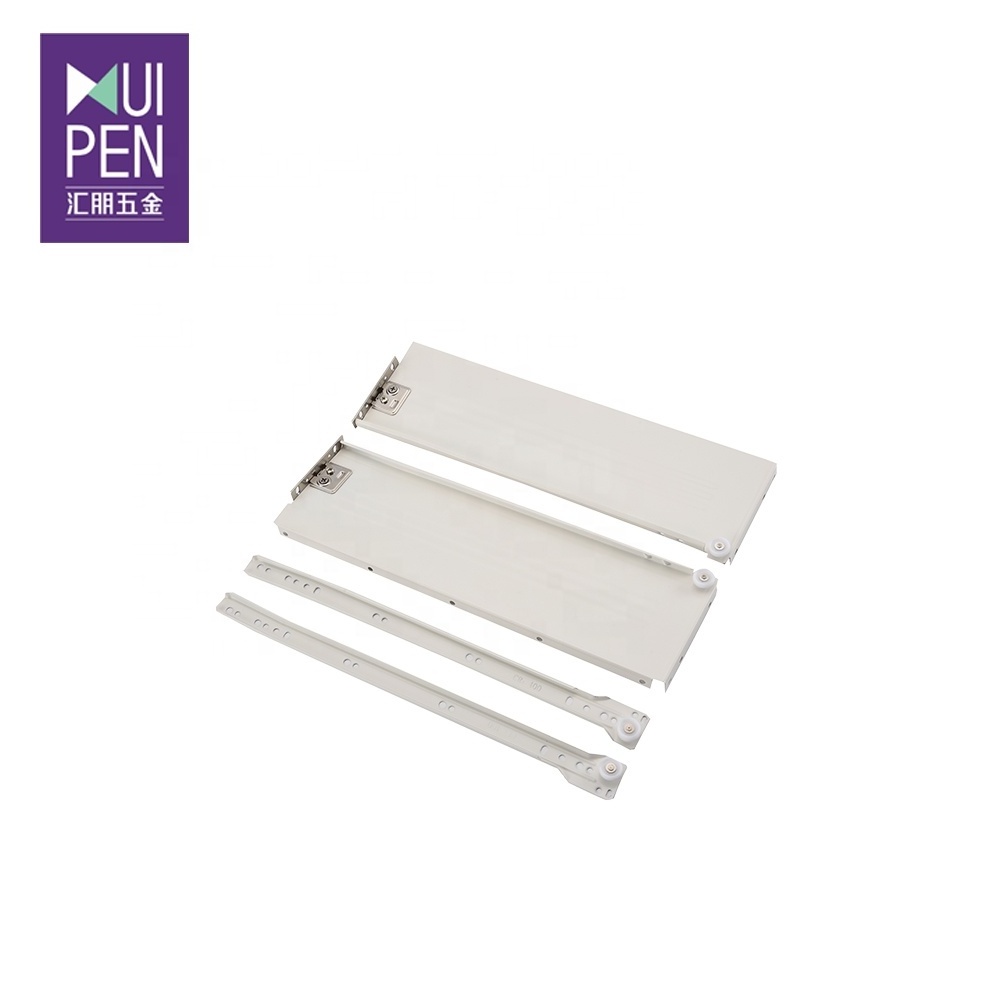 Factory full extension soft close Double wall drawer slide metal box slim box without frame kitchen hardware