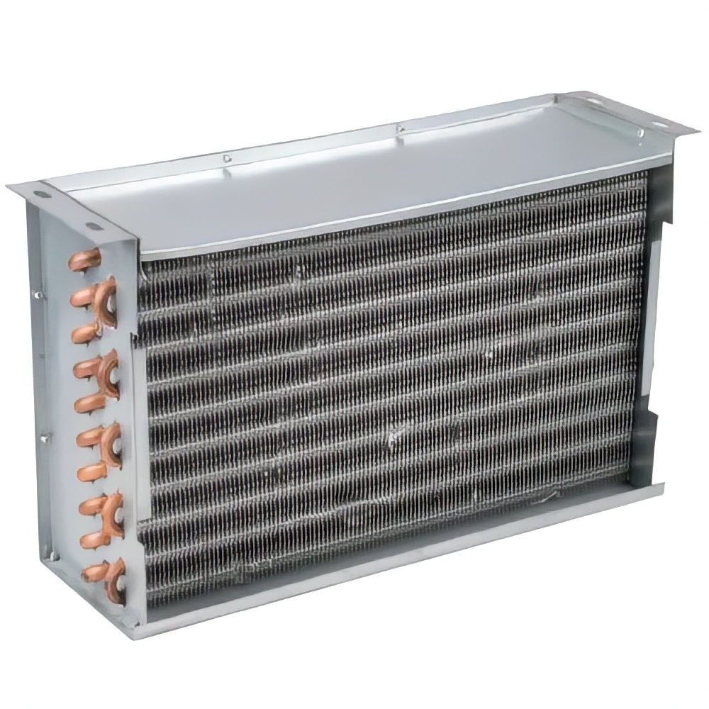 Heat Pump AHU Air Conditioner Golden Aluminum Fin Copper Tube L Shape Evaporator Coil Heat Exchanger