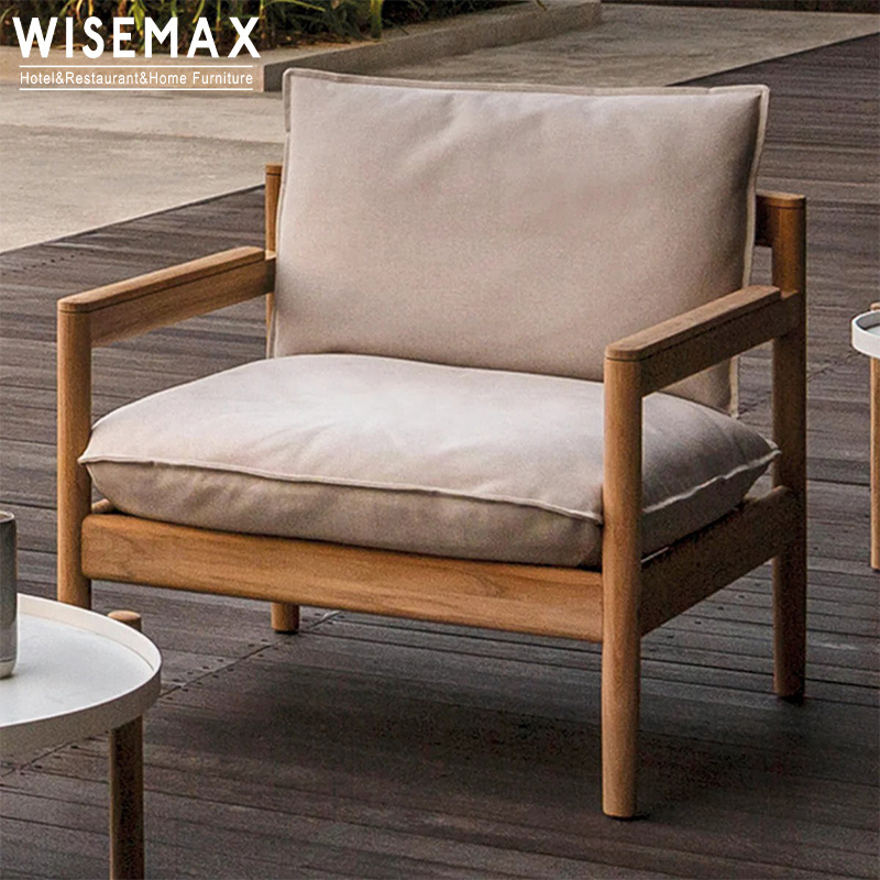 WISEMAX FURNITURE Hot sale patio garden sets teak furniture outdoor lounge chair 2 seat sofa for hotel resort