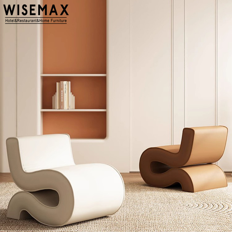 WISEMAX FURNITURE Unique Design Fabric Leisure Chair Modern Lounge Room Furniture Snake Shake Single Sofa Chair For Apartment