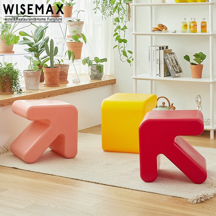 WISEMAX FURNITURE kindergarten save space plastic chair for kids small shoe stool ottoman stackable baby plastic chair