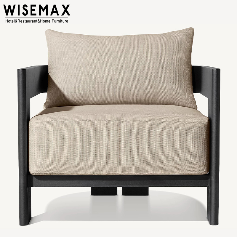 WISEMAX FURNITURE High quality table and chair aluminum outdoor furniture set garden coffee table fabric cushion swivel chairs