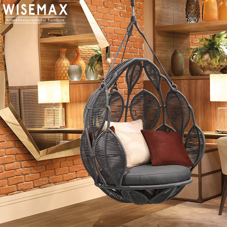 Outdoor bird's nest hanging chair swing rope chair courtyard indoor floor balcony single large hammock egg swinging chair