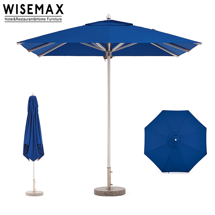 WISEMAX FURNITURE Customized Waterproof Aluminum Frame Patio Outdoor Rain parasol Beach Umbrella Half  round market Umbrella