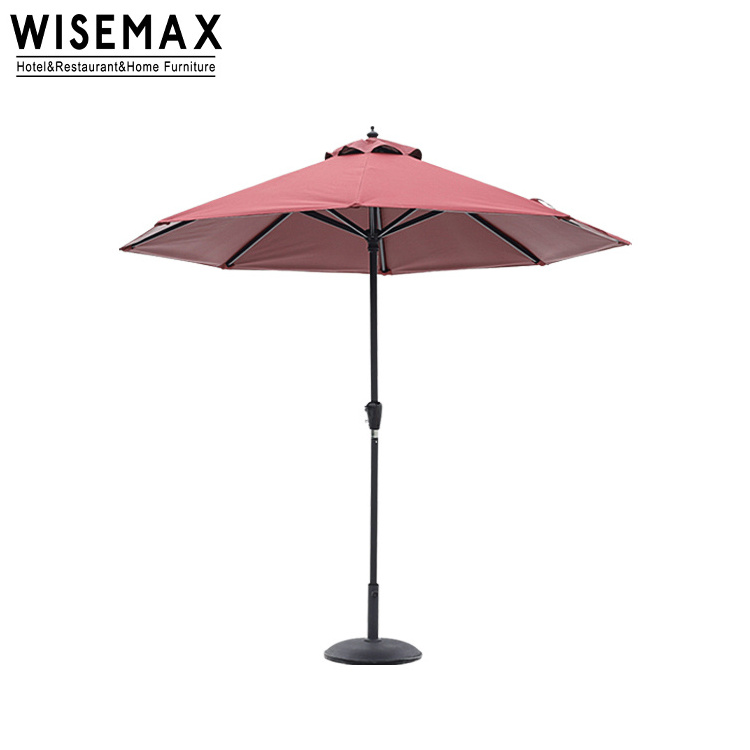 WISEMAX FURNITURE Multi-Color Sunshade Umbrella with Aluminum Handle and Concrete Base Hot Sale Waterproof for Beach Outdoor Use