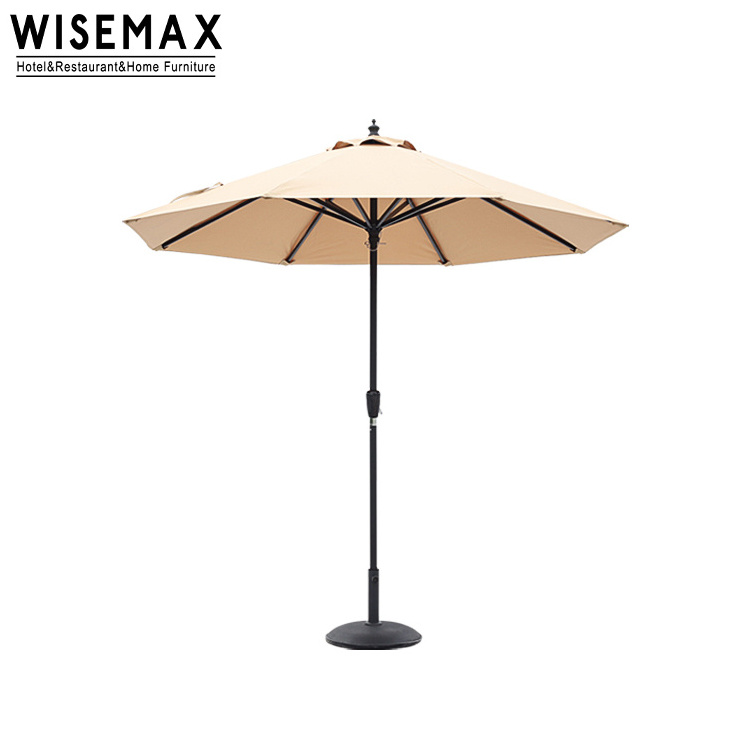 WISEMAX FURNITURE Multi-Color Sunshade Umbrella with Aluminum Handle and Concrete Base Hot Sale Waterproof for Beach Outdoor Use