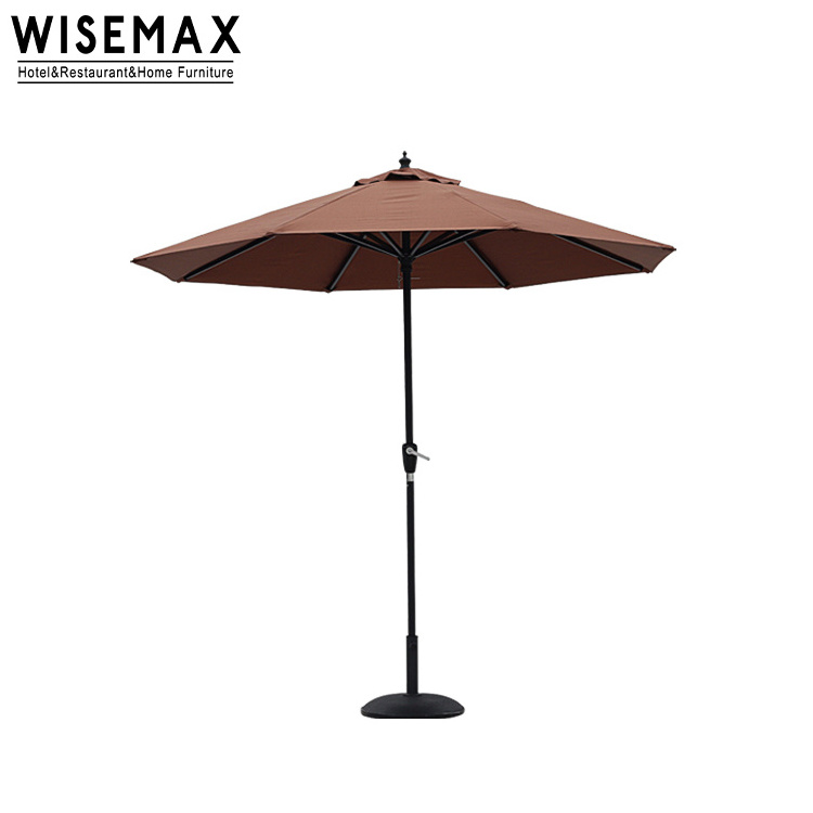 WISEMAX FURNITURE Multi-Color Sunshade Umbrella with Aluminum Handle and Concrete Base Hot Sale Waterproof for Beach Outdoor Use