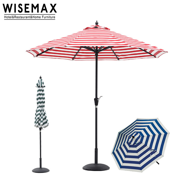 WISEMAX FURNITURE Multi-Color Sunshade Umbrella with Aluminum Handle and Concrete Base Hot Sale Waterproof for Beach Outdoor Use