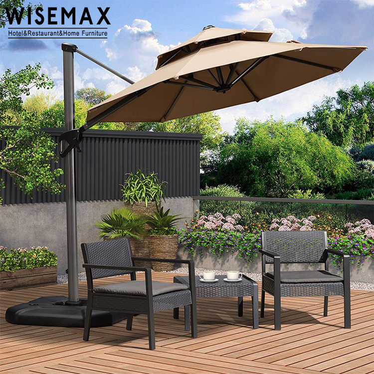 WISEMAX FURNITURE Factory Outdoor Garden Backyard Large Umbrella Cantilever Roma Hanging Windproof Offset Umbrella