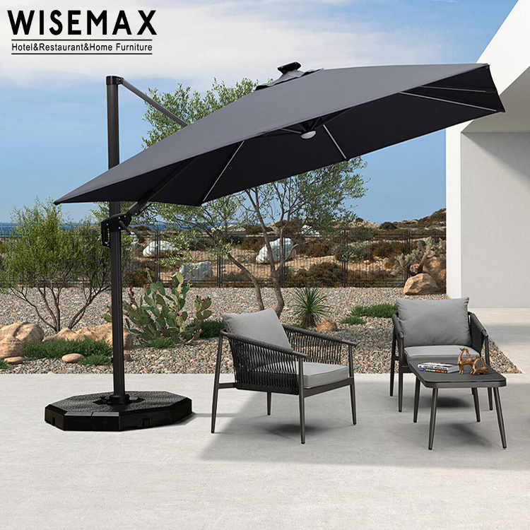 WISEMAX FURNITURE Factory Outdoor Garden Backyard Large Umbrella Cantilever Roma Hanging Windproof Offset Umbrella