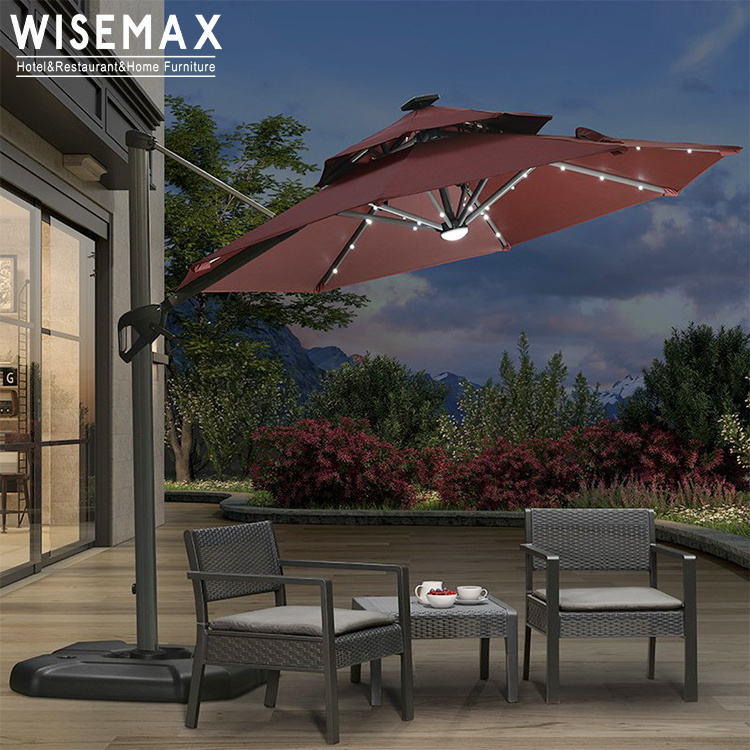 WISEMAX FURNITURE Factory Outdoor Garden Backyard Large Umbrella Cantilever Roma Hanging Windproof Offset Umbrella