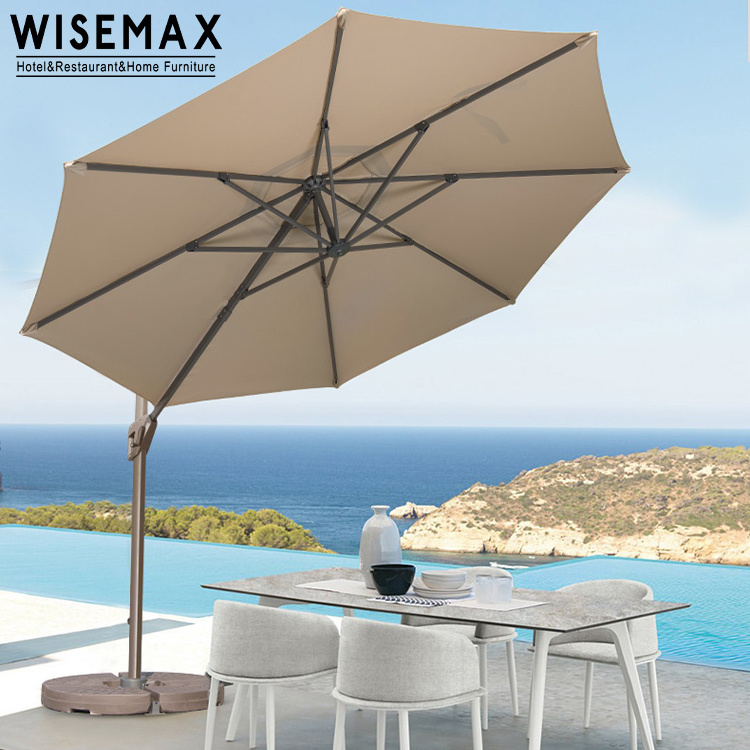 WISEMAX Modern Outdoor Furniture Waterproof Square Patio Umbrella with Aluminum Frame Big Size for Hotel Garden Parasol Base