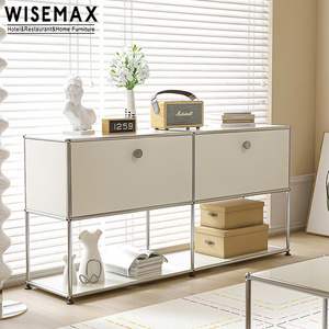 WISEMAX FURNITURE Nordic home metal stainless steel storage modular furniture cabinet for living room bedroom dining room